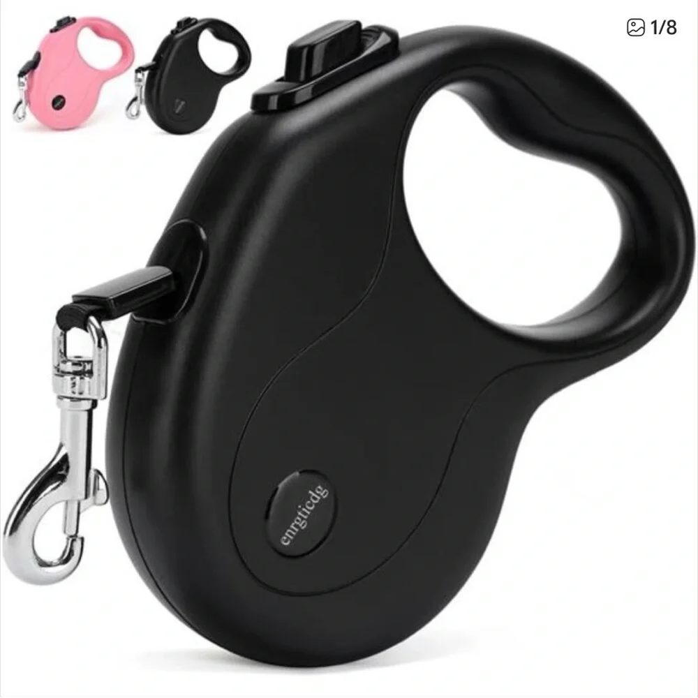 Retractable Black 16’ Dog Lease Small Medium Dogs Up to 50 lbs New